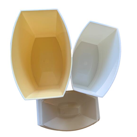 Vintage 4-Piece MCM Coffee & Tea Nesting Storage Containers/Lids Vegetable Print - Picture 6 of 8